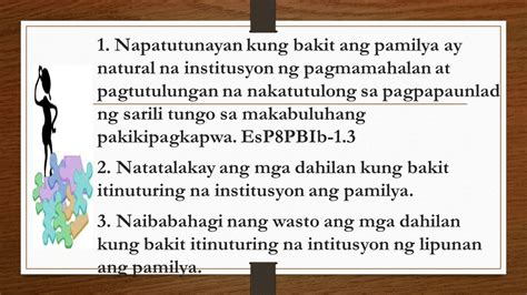 Pamilya : Institusyon Ng Pagtutulungan At Pagmamahalan.